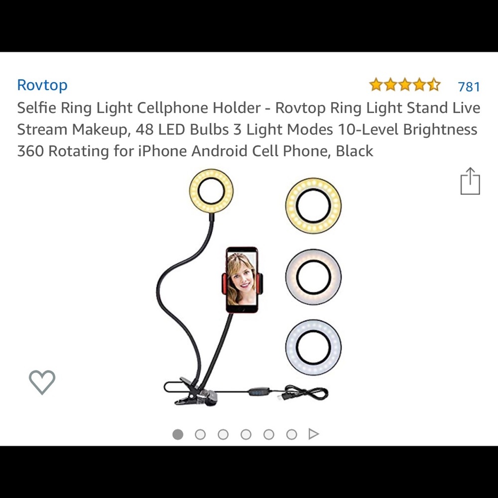 New Selfie ring light cellphone holder